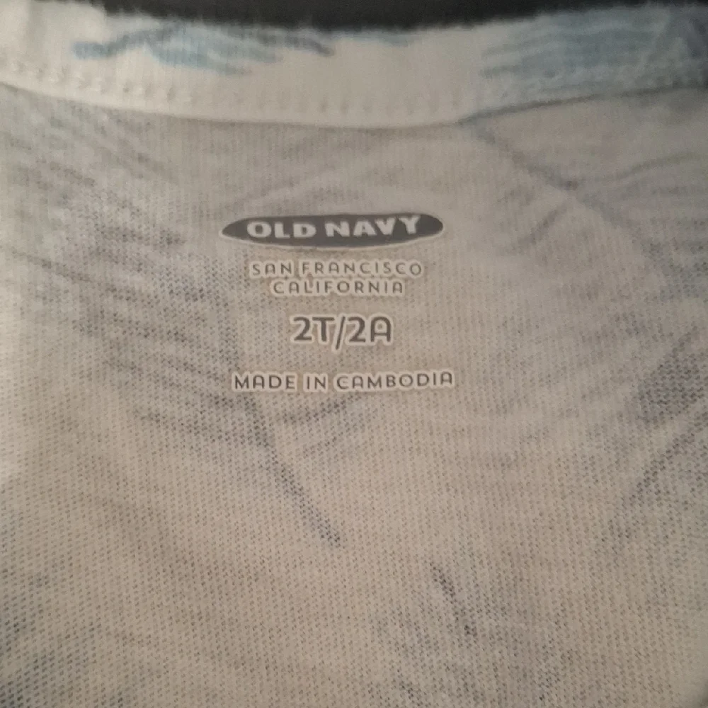 Old Navy White With Light Blue Leaf-Print Sleeveless Romper